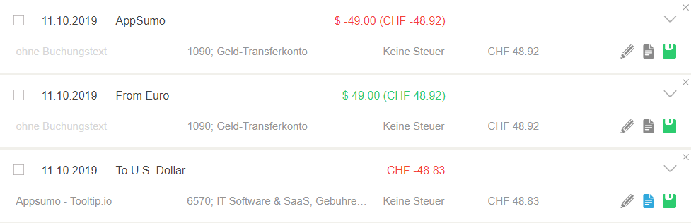 Dollar Buchhaltung